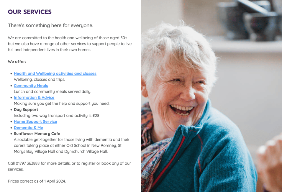 Romney Marsh Community Hub website content page